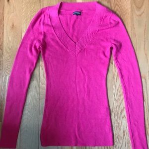 Express v-neck sweater S small pink long sleeve